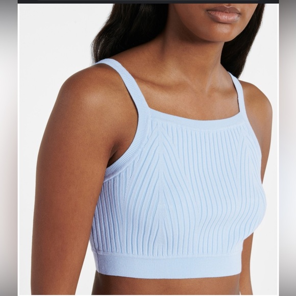 Live The Process - Ribbed-knit White crop top Bralette Sz medium M NWT - Picture 2 of 7